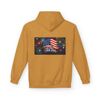 USA 250 Patriotic Hoodie with American Flag & Fireworks