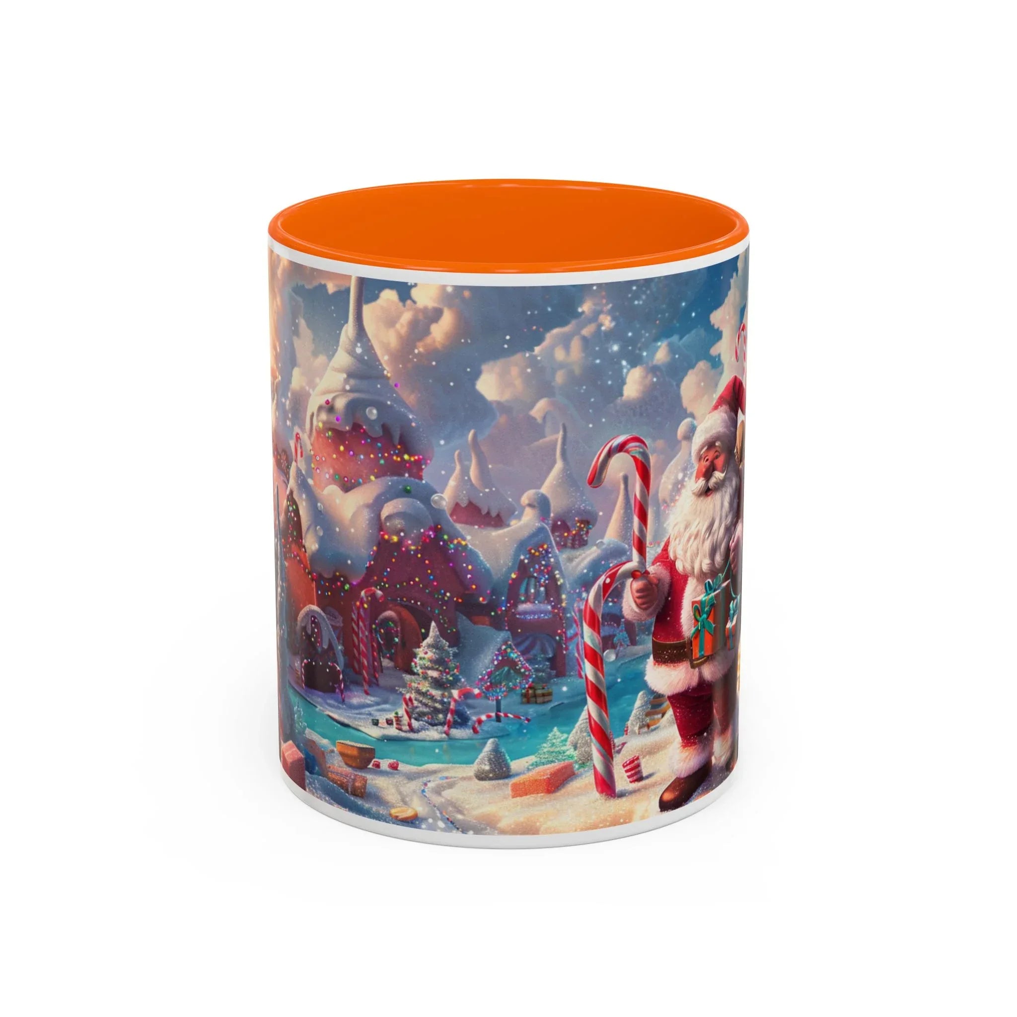 Festive Santa Accent Coffee Mug, Christmas Gift, Holiday Decor, Winter Wonderland, Hot Cocoa Mug, Seasonal Drinkware - 250 USA Celebration