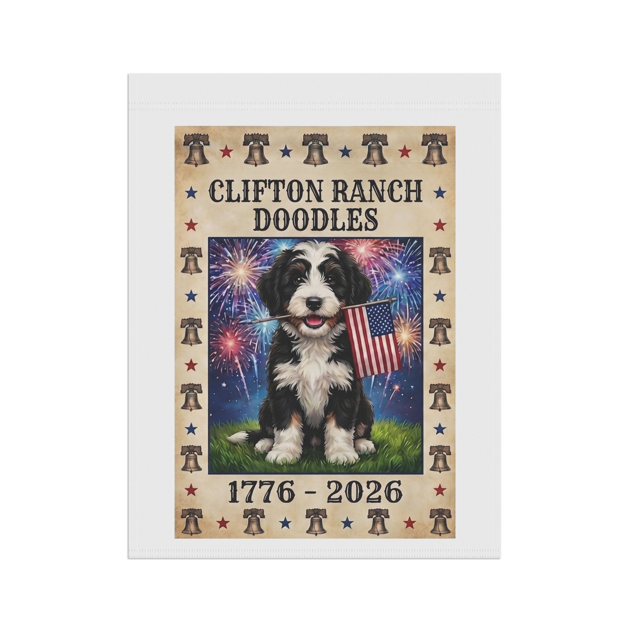 Clifton Ranch Custom AI Pet Flag - 1776-2026 House Banner
