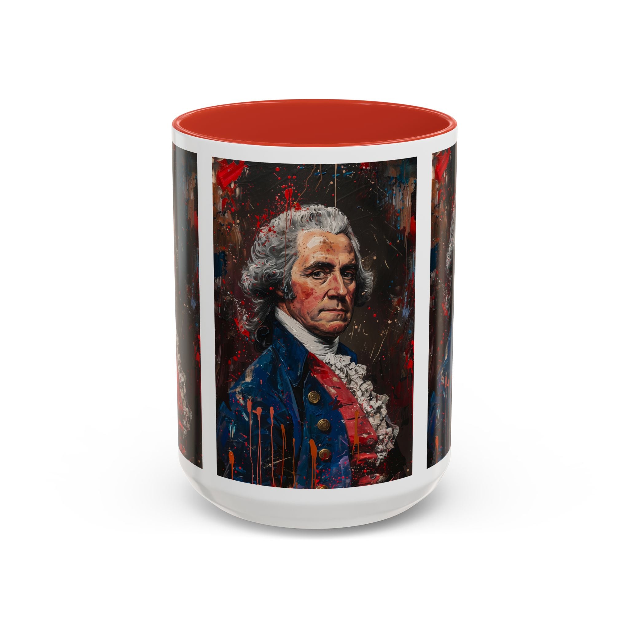 Historical Portrait Accent Mug — Patriotic Vintage-Style Coffee Cup