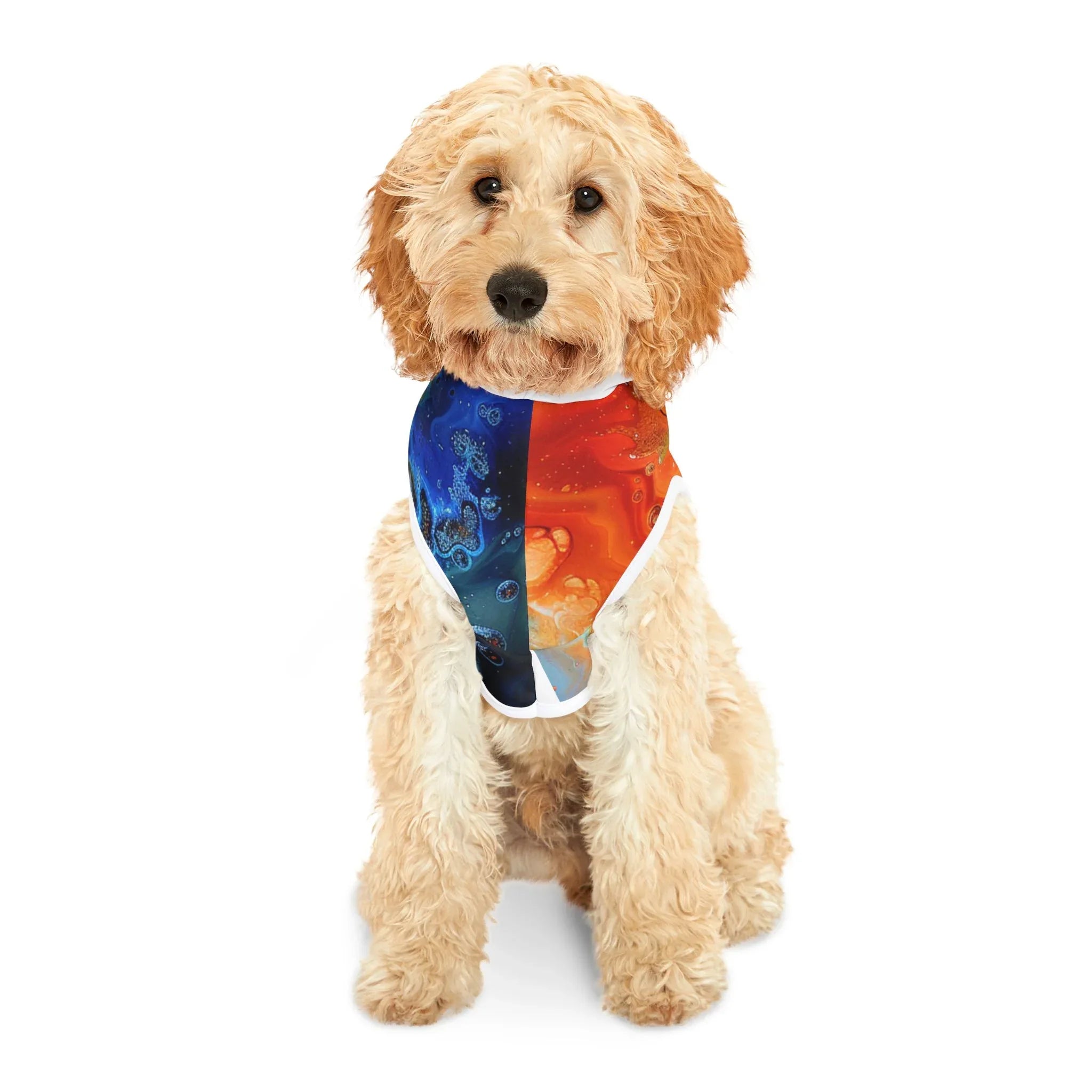 Abstract Color Swirl Pet Hoodie | Vibrant Liquid Marble Print - 250 USA Celebration