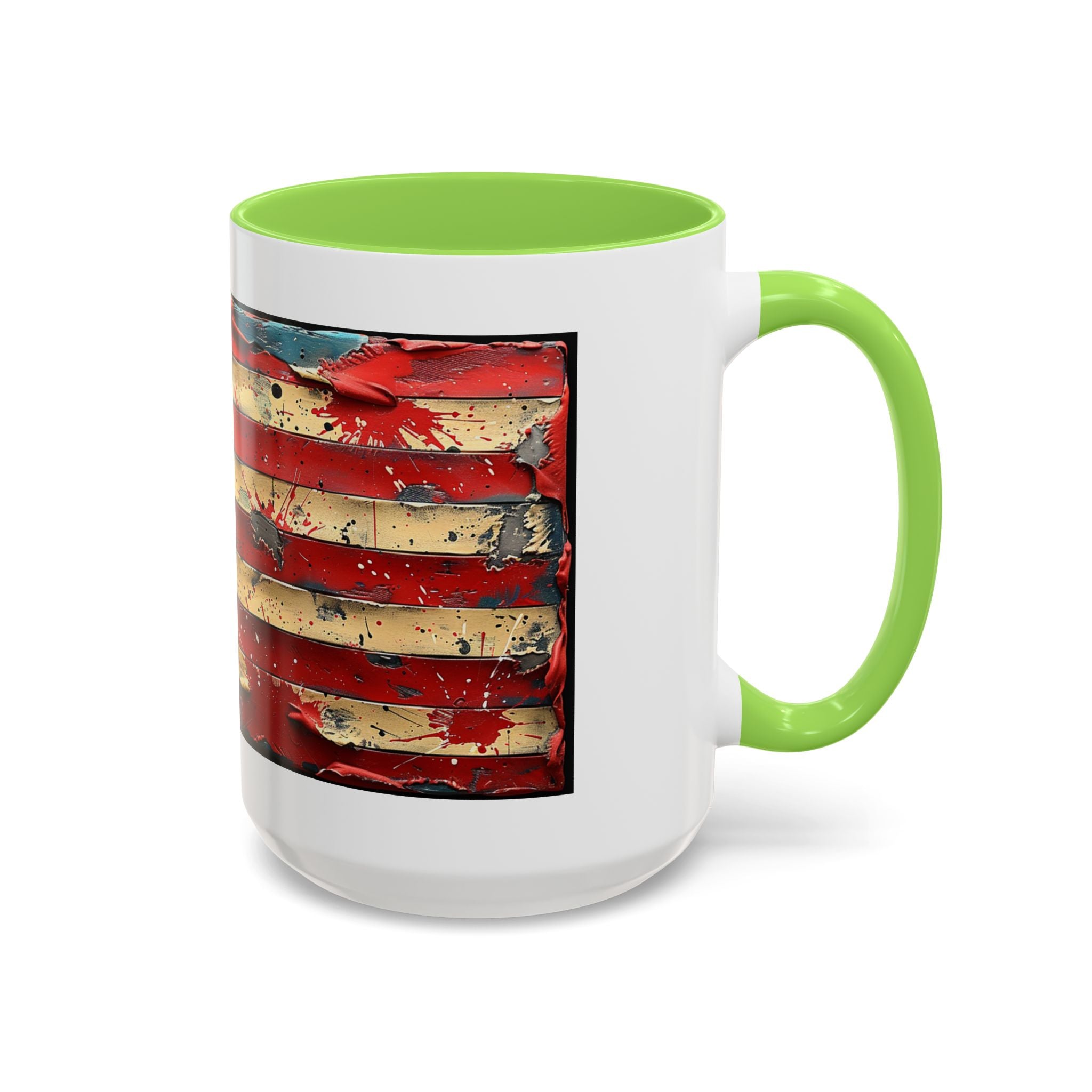 Colorful Mugs (11oz, 15oz), American Flag, Patriotic Flag coffee cup