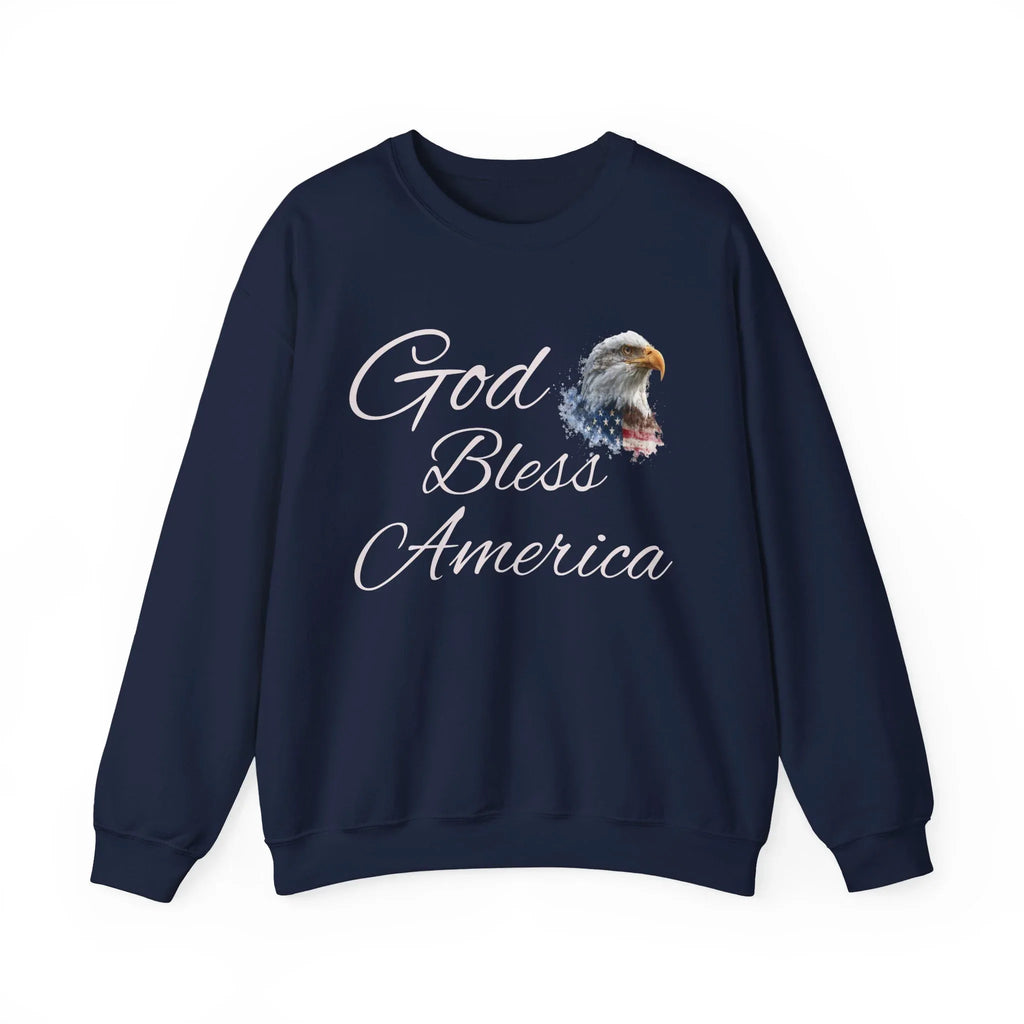 God Bless America eagle graphic Sweatshirt | patriotic USA flag-inspired design - 250 USA Celebration