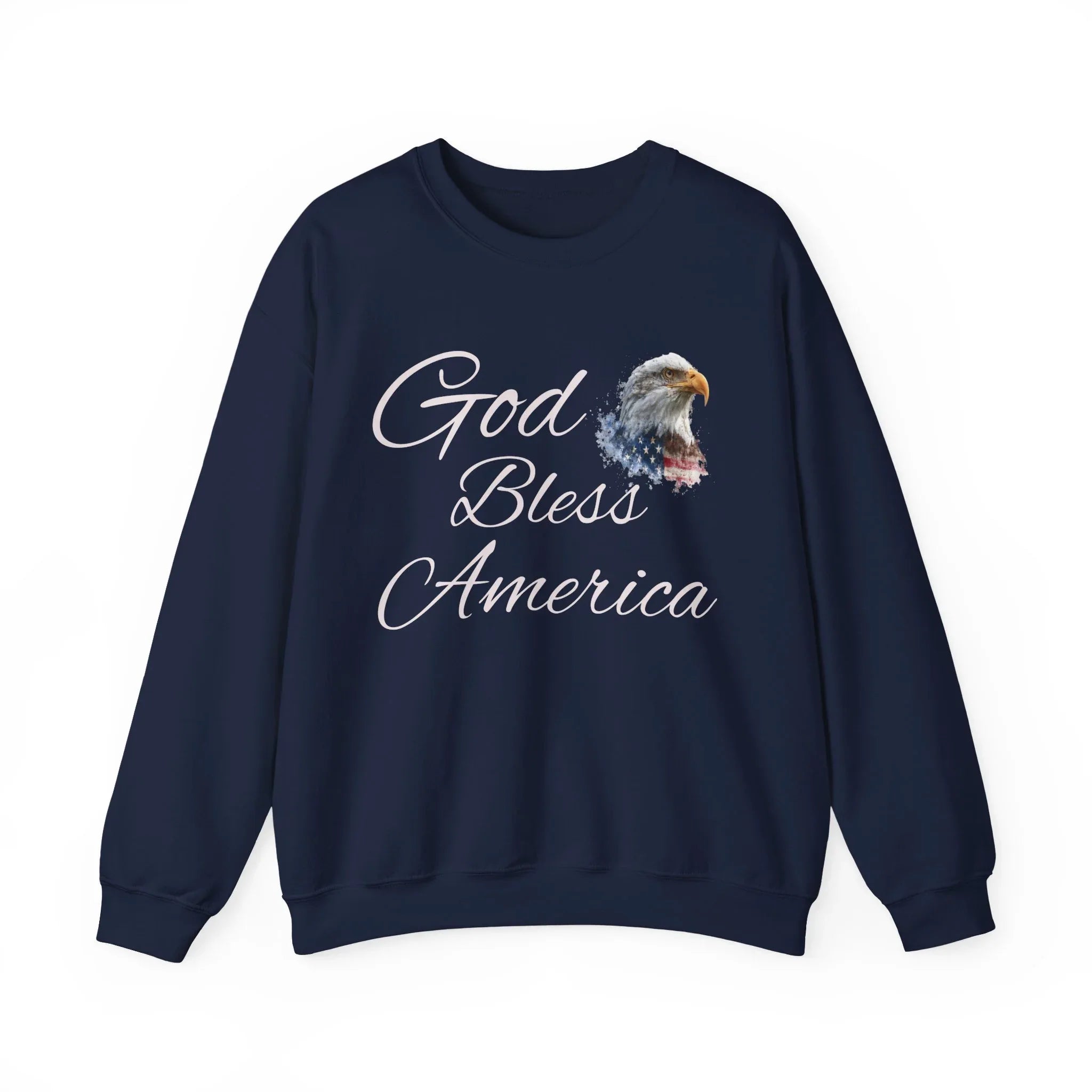 God Bless America eagle graphic Sweatshirt | patriotic USA flag-inspired design - 250 USA Celebration