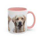 Soulful Labrador Portrait Accent Coffee Mug, Cute Dog Face Ceramic Mug - 250 USA Celebration