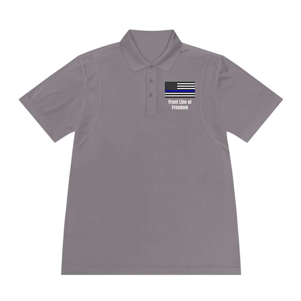 Front Line of Freedom Thin Blue Line Polo — Men's Support Police Shirt