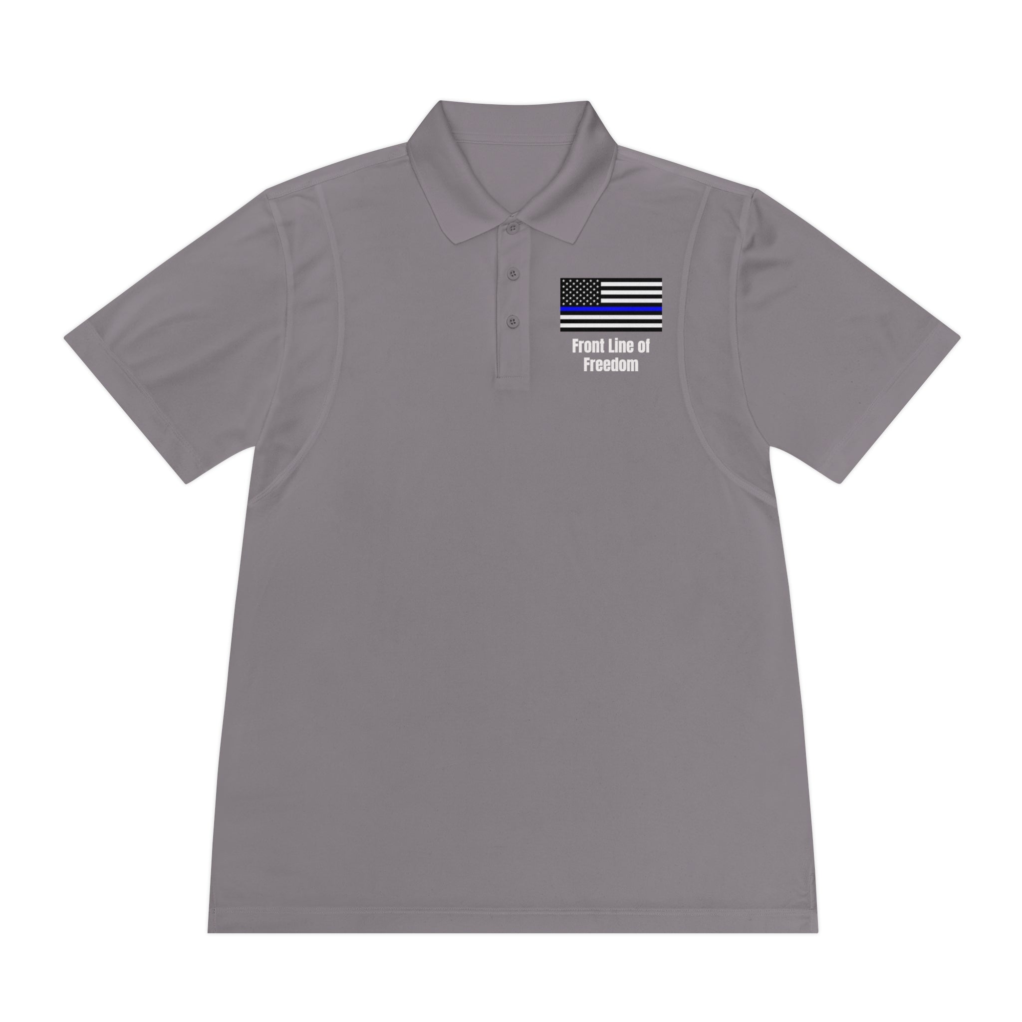 Front Line of Freedom Thin Blue Line Polo — Men's Support Police Shirt