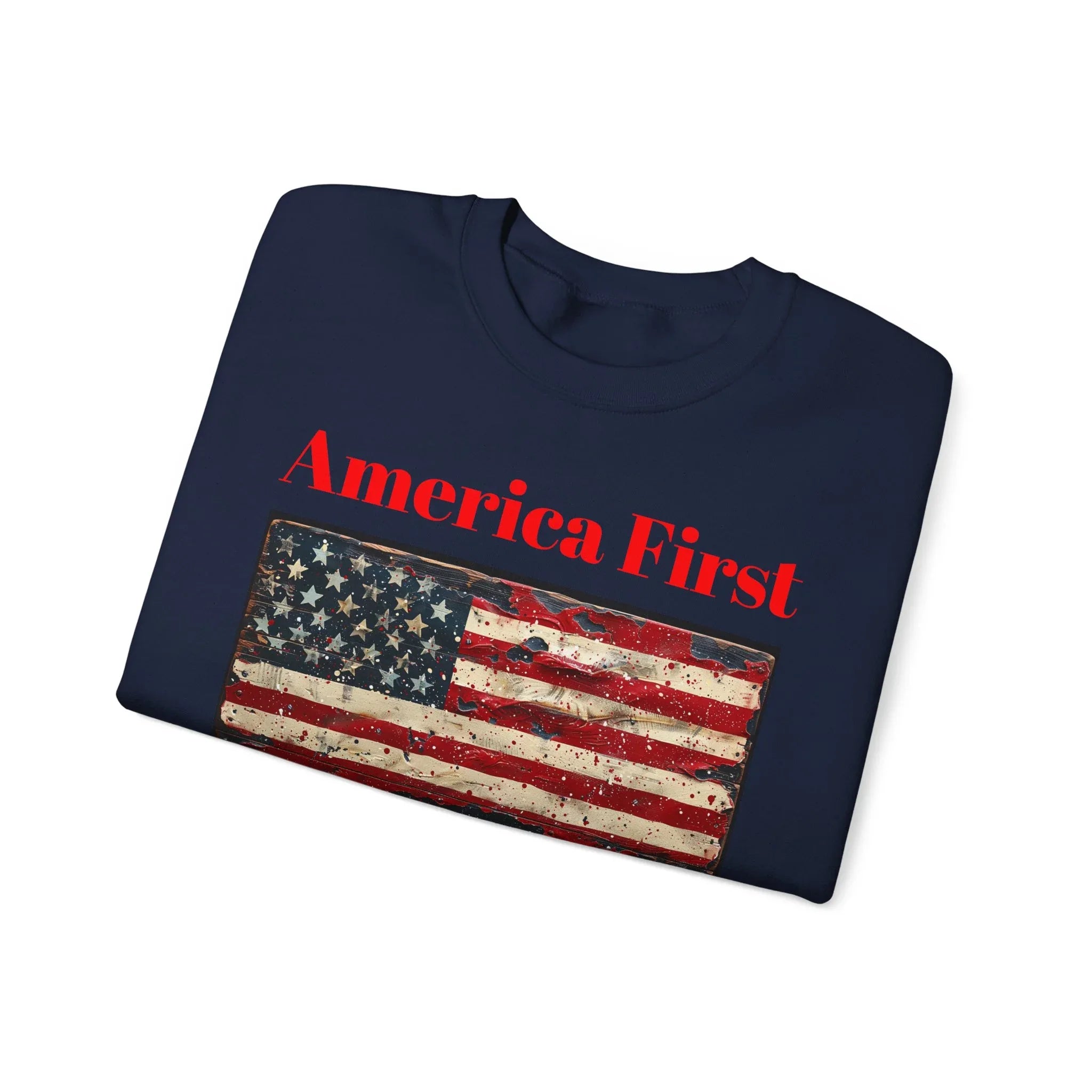 Patriotic American Crewneck Sweatshirt, USA Graphic Tees, Flag T-Shirts, Independence Apparel, Funny Patriotic Shirts, Custom American Tees - 250 USA Celebration