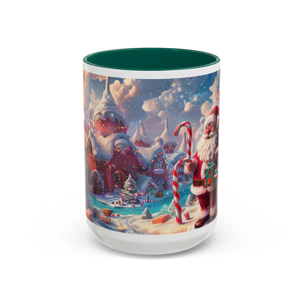 Festive Santa in Candy Wonderland mug | Holiday Christmas ceramic mug - 250 USA Celebration