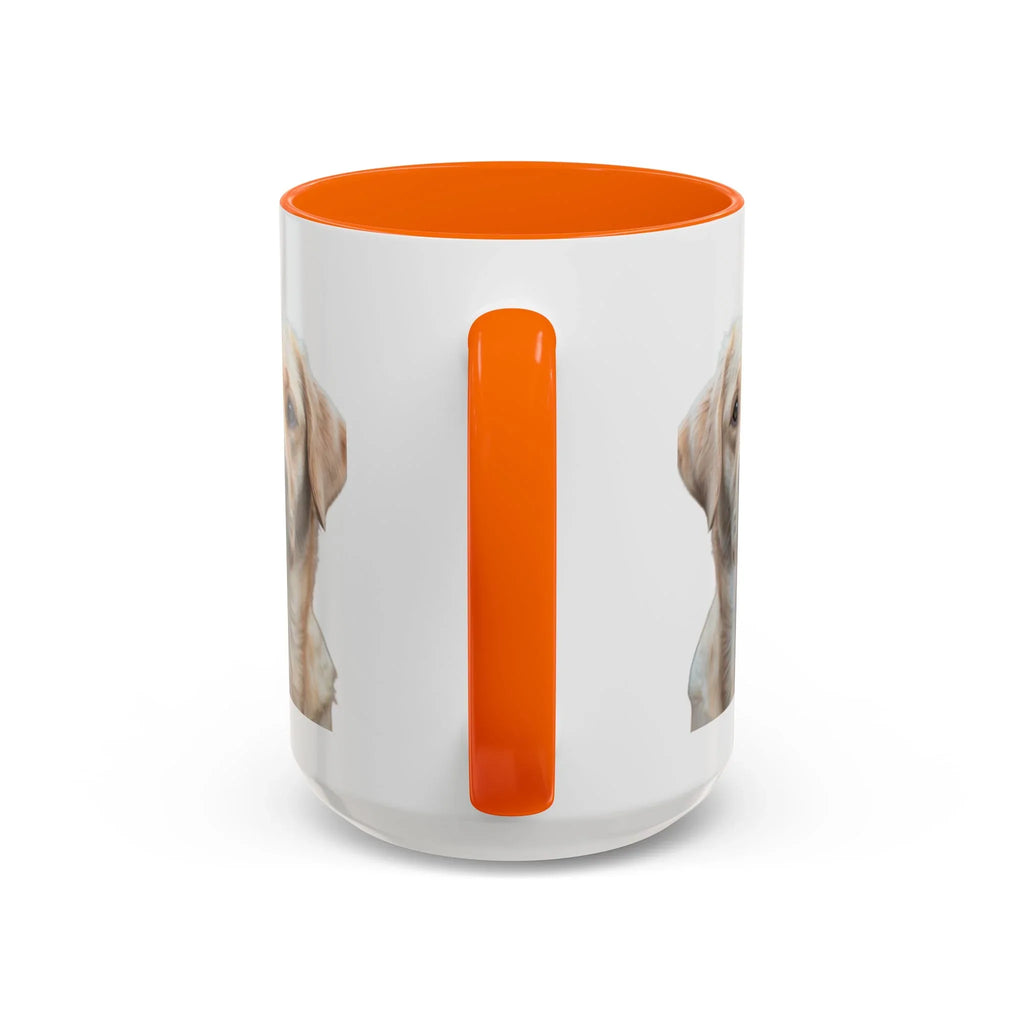 Soulful Labrador Portrait Accent Coffee Mug, Cute Dog Face Ceramic Mug - 250 USA Celebration