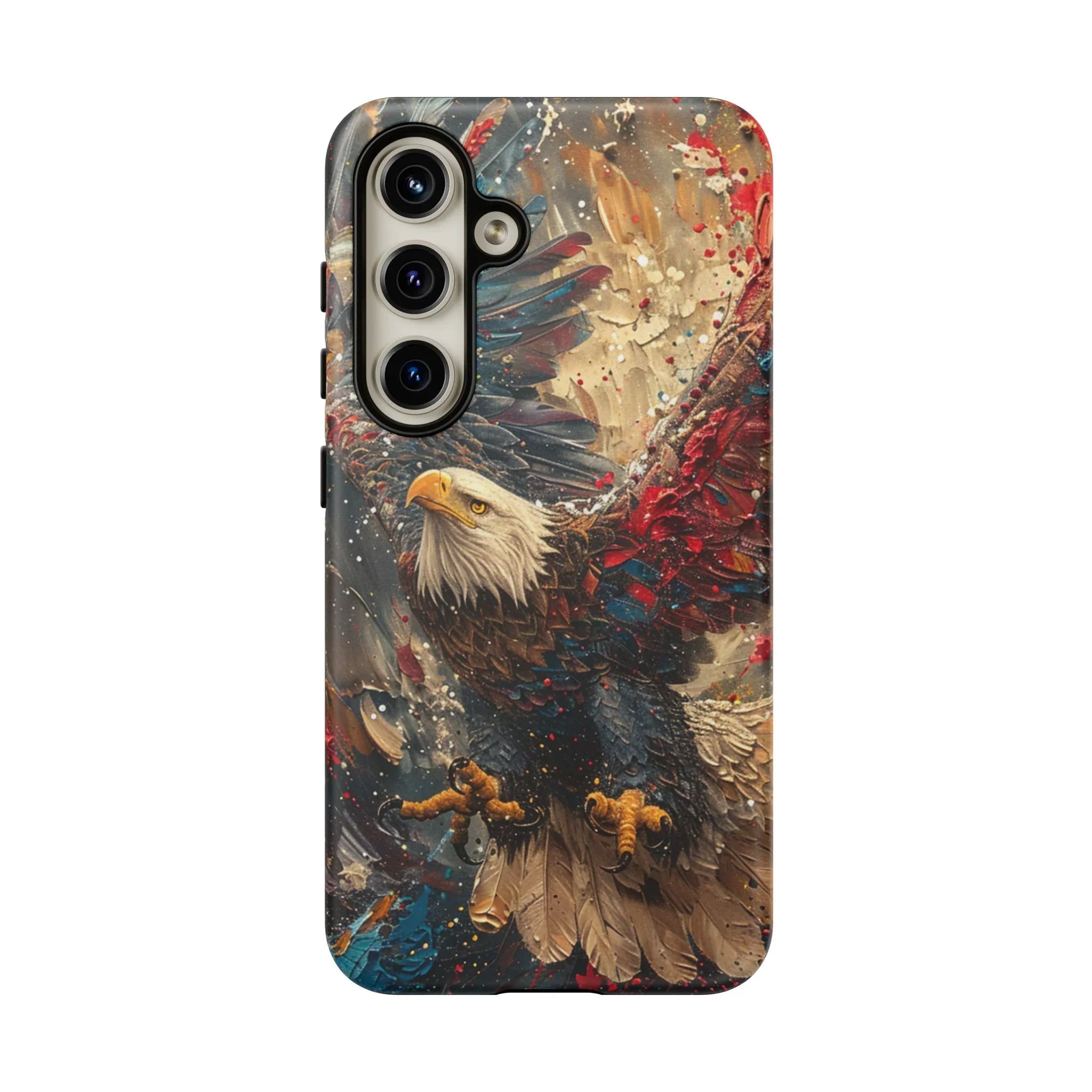 Patriotic Bald Eagle Tough Case | iPhone Phone Case, Red Blue Feather Art - 250 USA Celebration