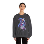 Iridescent Dolphin Trio Sweatshirt | Ocean Marine Animal Crewneck - 250 USA Celebration