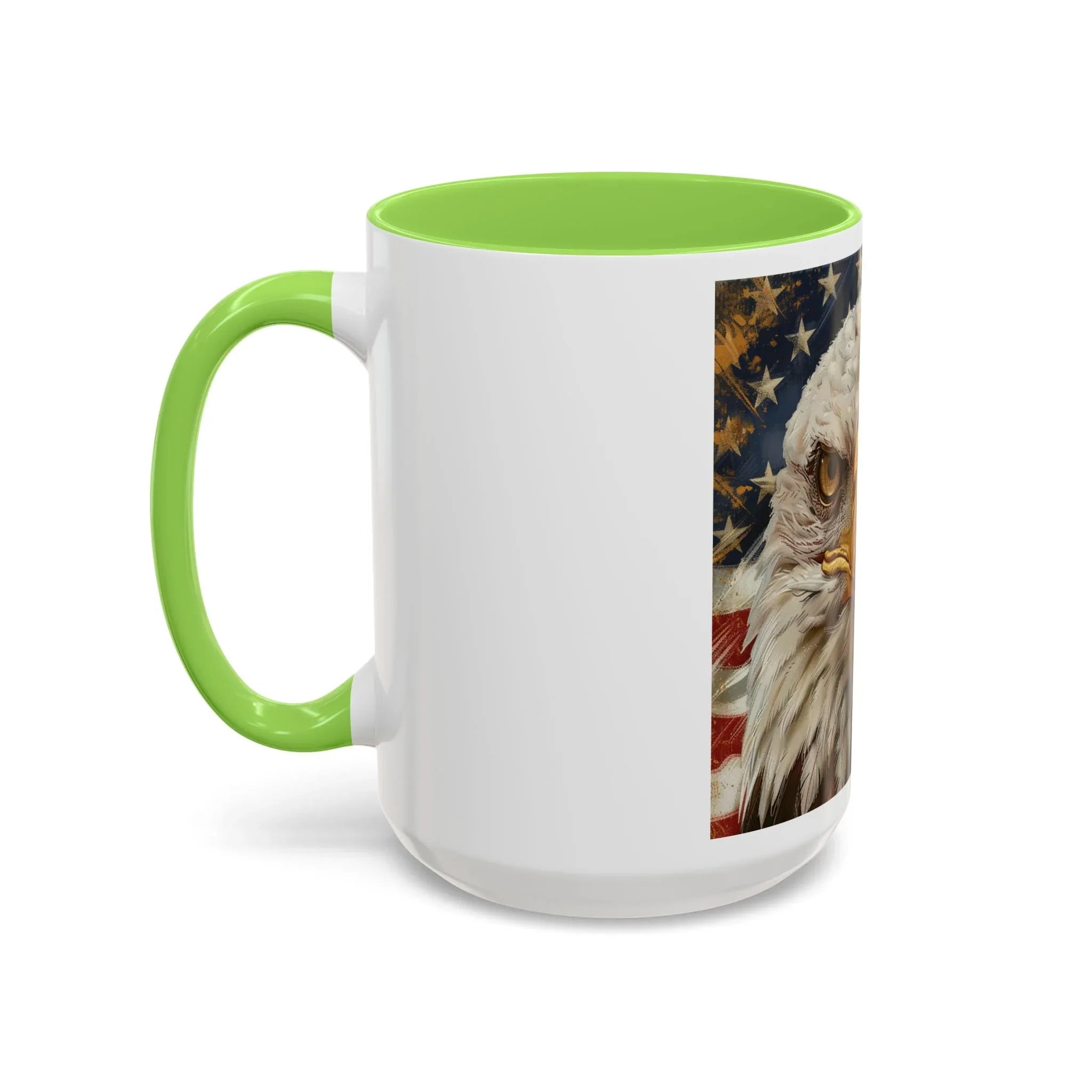 Colorful Mugs (11oz, 15oz) Majestic bald eagle head Patriotic coffee cup, America 250 Celebration coffee cup - 250 USA Celebration