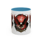 Red Eagle Emblem Accent Coffee Mug | Patriotic Eagle Design - 250 USA Celebration