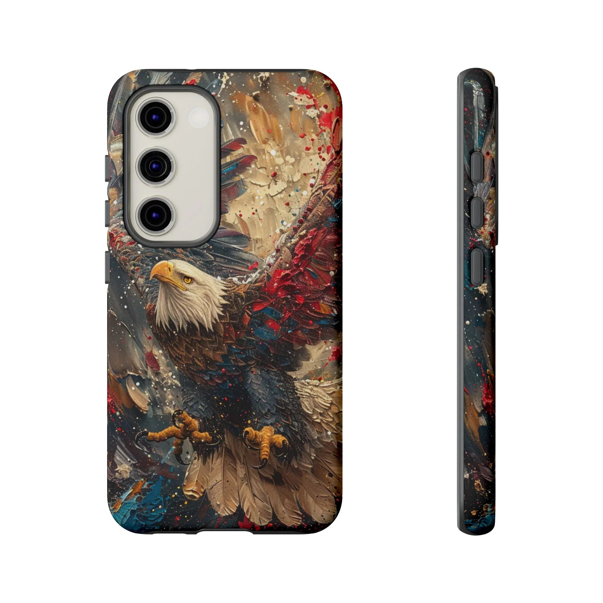 Patriotic Bald Eagle Tough Case | iPhone Phone Case, Red Blue Feather Art - 250 USA Celebration