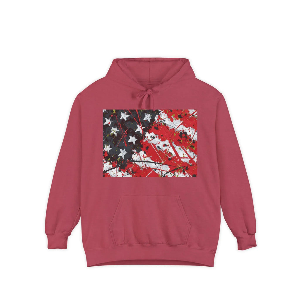 Distressed American Flag Hoodie | Patriotic Stars Stripes Sweatshirt - 250 USA Celebration