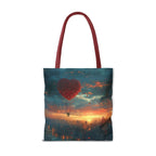 Romantic Heart Tote Bag, Date Nights, Valentine's Day, Travel, Valentine's Day Women's Merchandise, Cute Love Apparel, Valentine's Gifts, - 250 USA Celebration