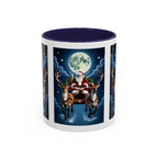Santa Sleigh with Reindeer Coffee Mug | Christmas Moon Accent Mug - 250 USA Celebration