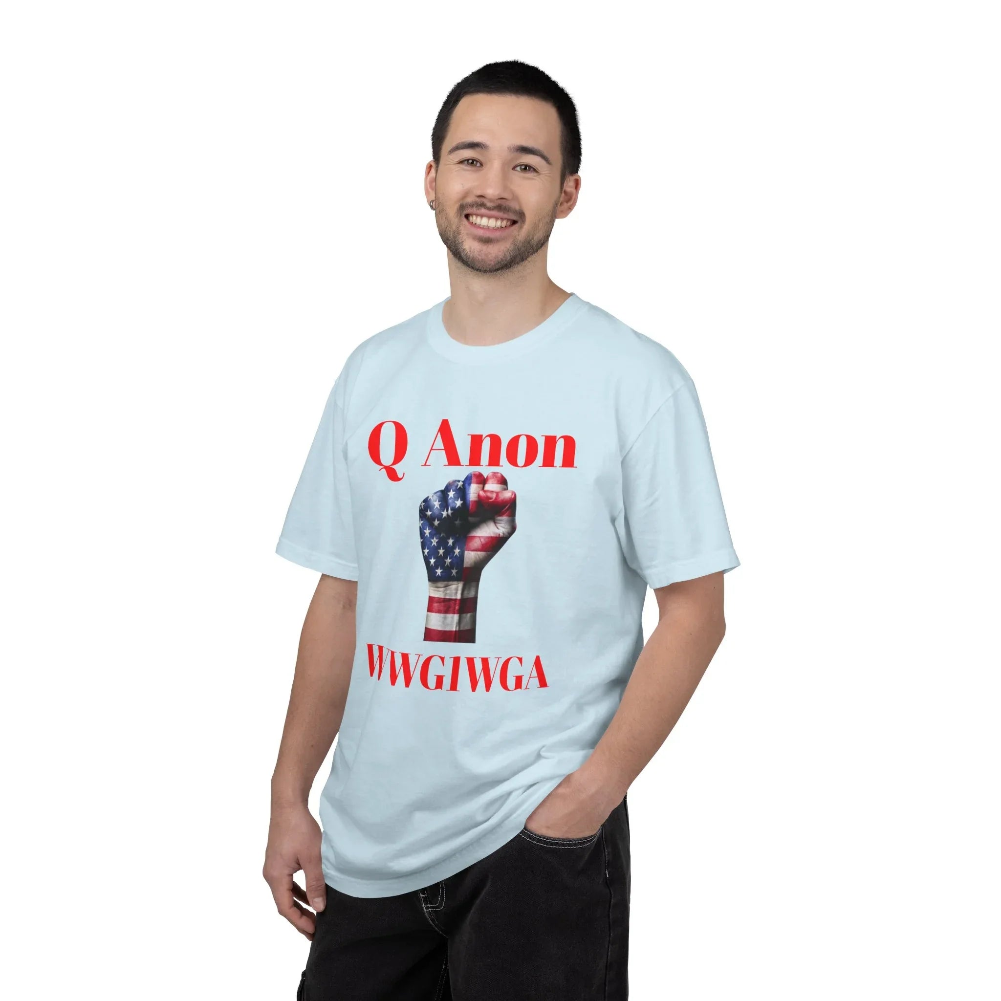 Q Anon Fist T-shirt | WWG1WGA Print - 250 USA Celebration