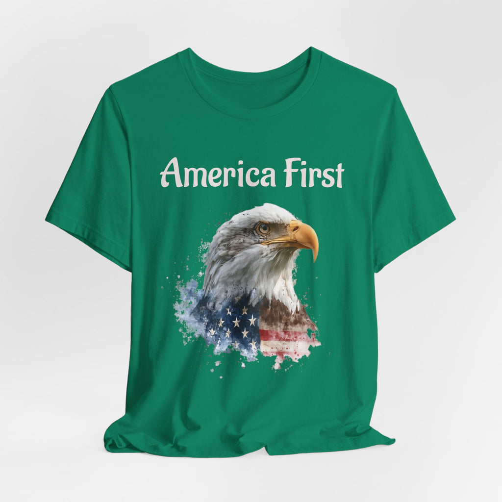 America First Eagle T-Shirt – Patriotic Bald Eagle Tee