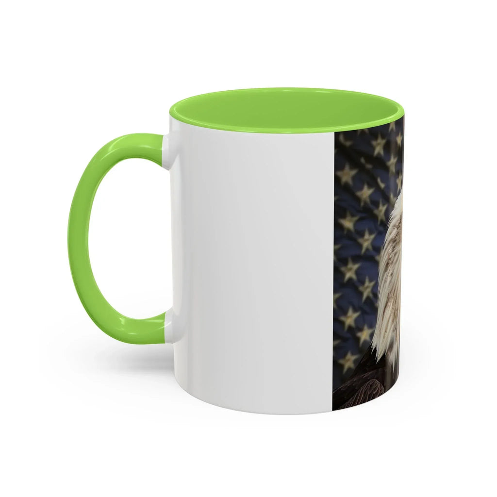 Colorful Mugs (11oz, 15oz) American eagle with American flag, fireworks all around the eagle, patriotic themed - 250 USA Celebration