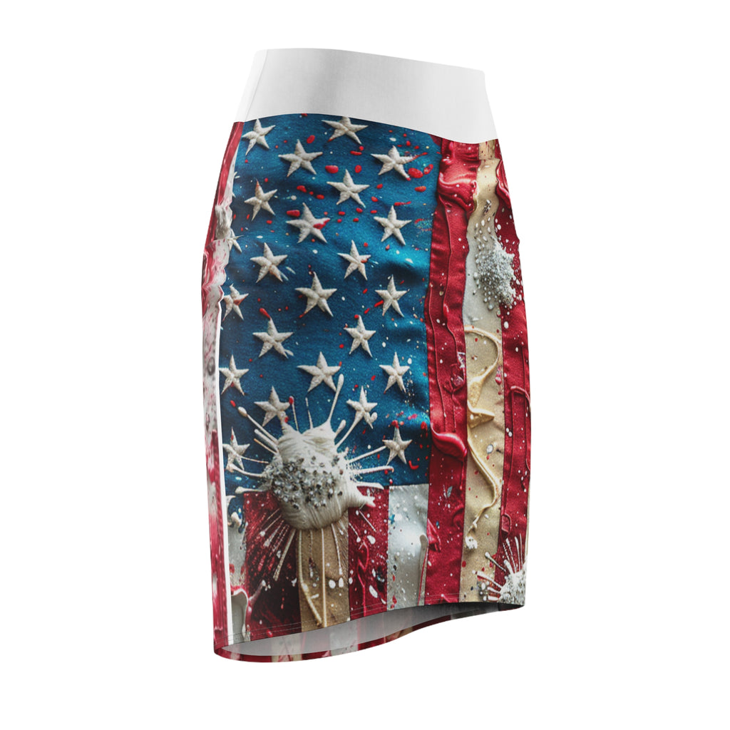 Official 2250th American Flag Pencil Skirt