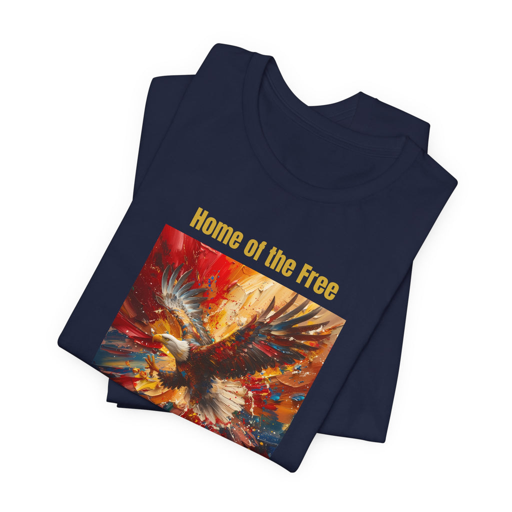 Patriotic Eagle T-Shirt – "Home of the Free, Because of the Brave" Graphic Tee