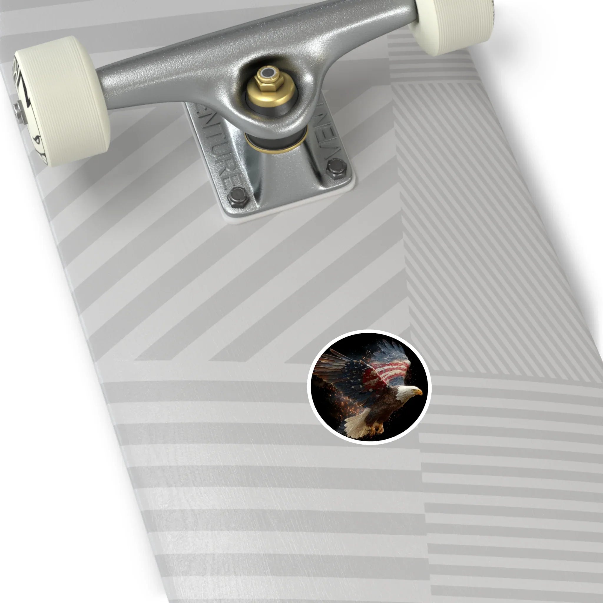 American Flag Bald Eagle Sticker | Round Vinyl Sticker, Indoor/Outdoor - 250 USA Celebration