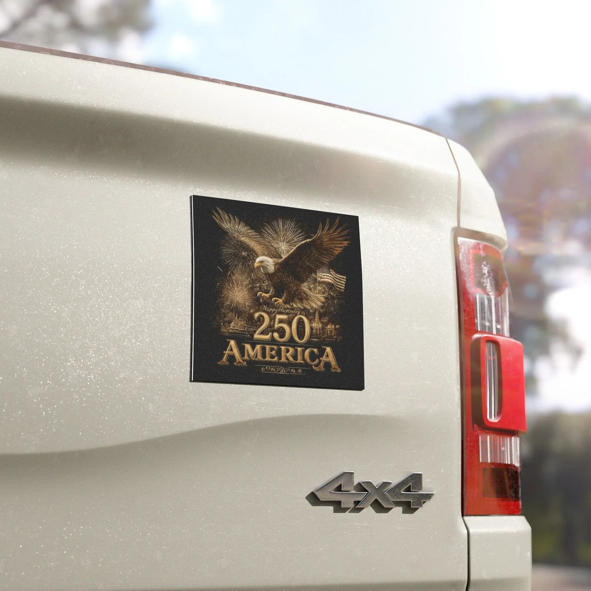 250 America Bald Eagle Patriotic Car Magnet | USA Flag Fireworks - 250 USA Celebration