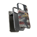 American Flag Bald Eagle phone case | Patriotic iPhone cover, cracked vintage flag design - 250 USA Celebration