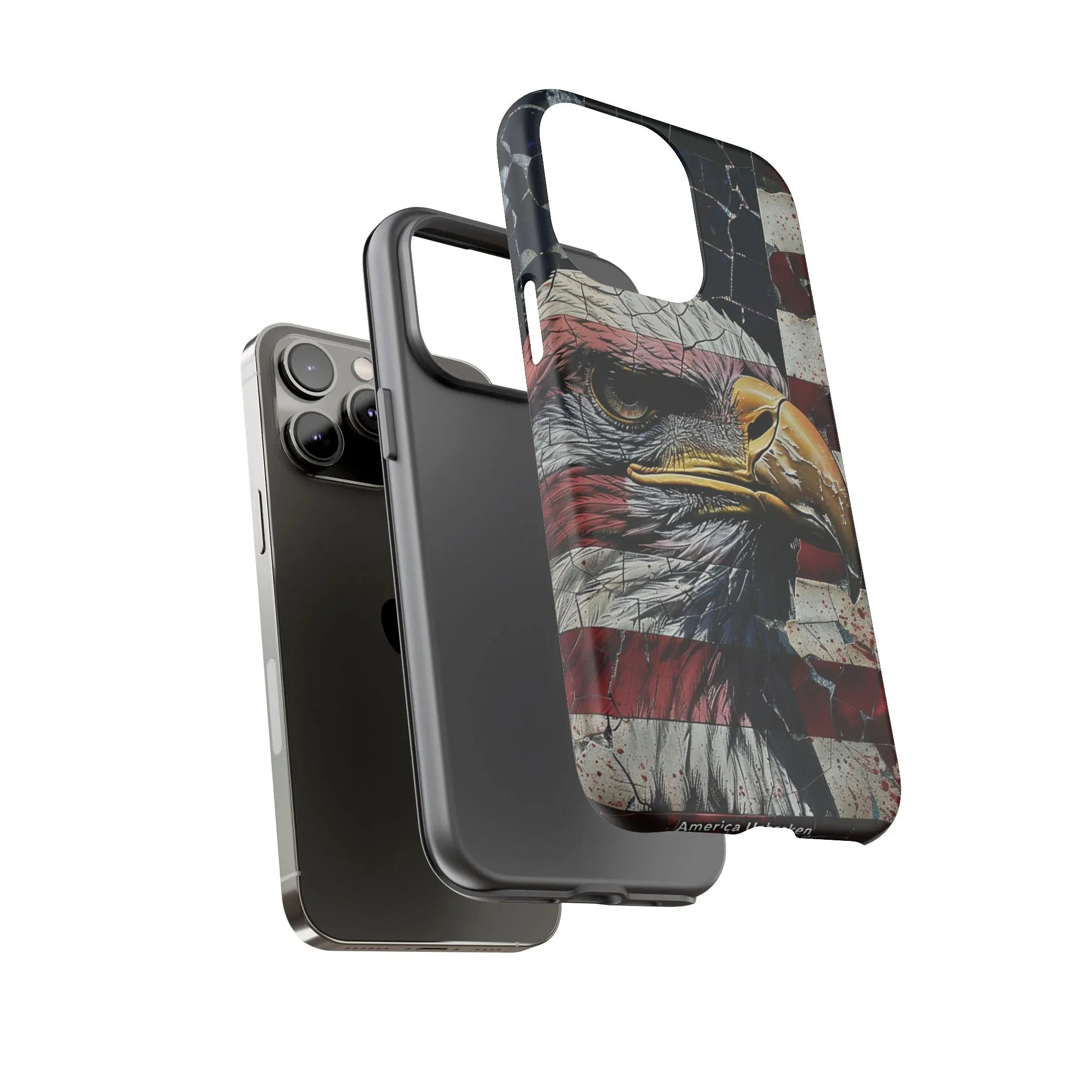 American Flag Bald Eagle phone case | Patriotic iPhone cover, cracked vintage flag design - 250 USA Celebration
