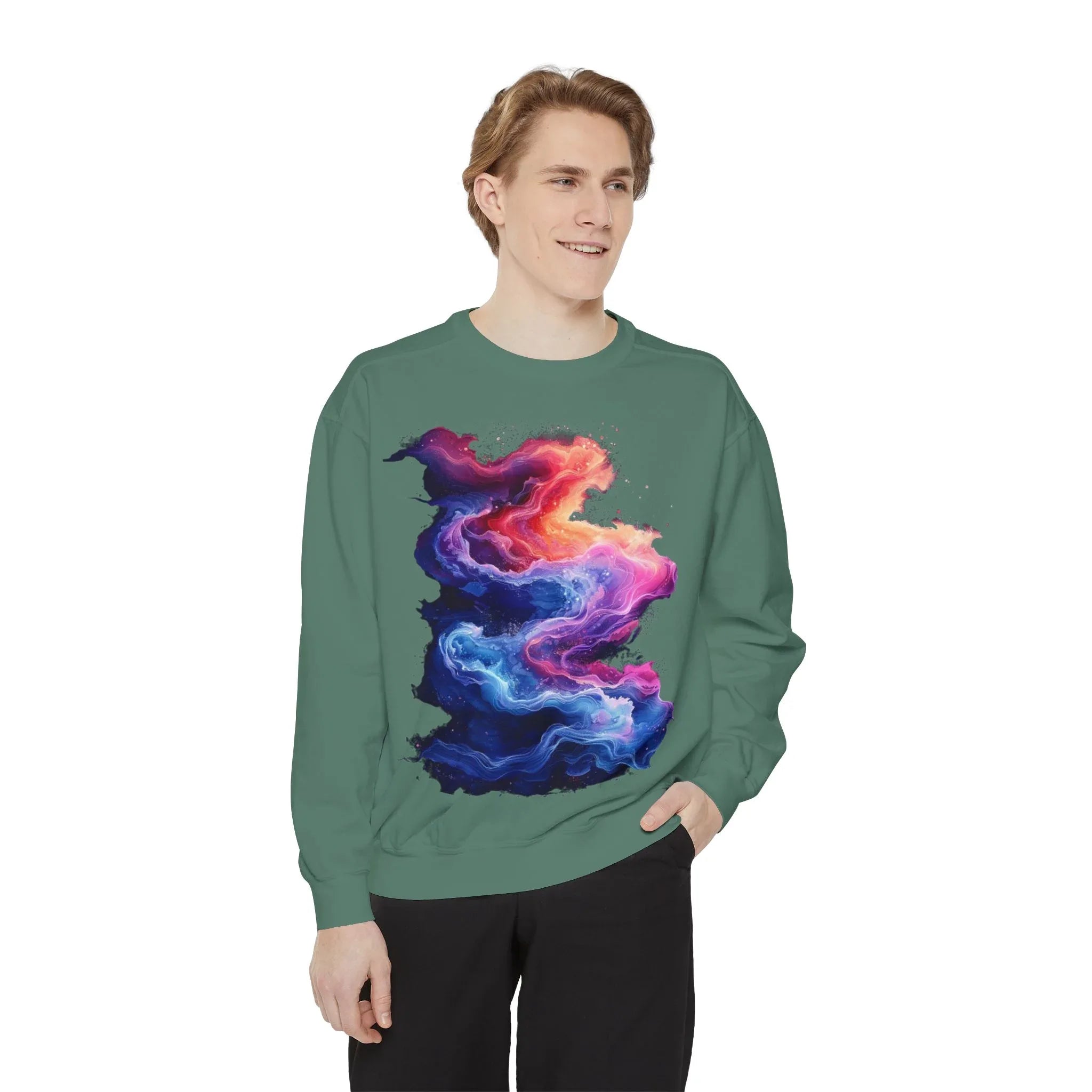 Hyper Bloom Fracture: Psychedelic tee with shattering florals in electric turquoise & magenta flares. Unisex trippy festival flair! - 250 USA Celebration