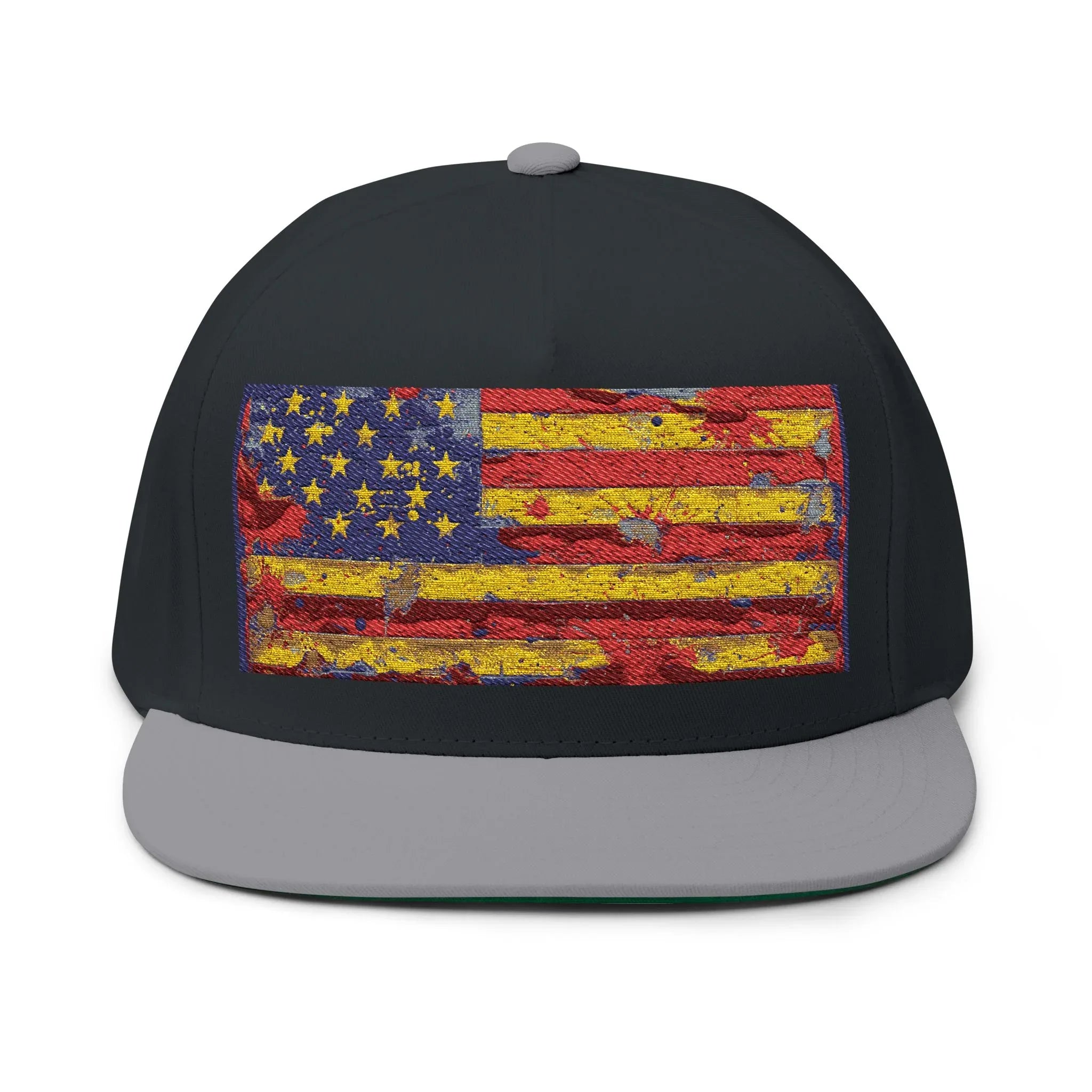 Patriotic Embroidered Flat Bill Cap | USA Flag Hat for Outdoor Events, Gifts, Festivals, July 4th, Summer Days - 250 USA Celebration