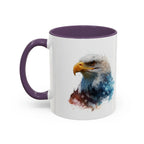 American Bald Eagle watercolor, Coffee Mug | Patriotic flag design - 250 USA Celebration