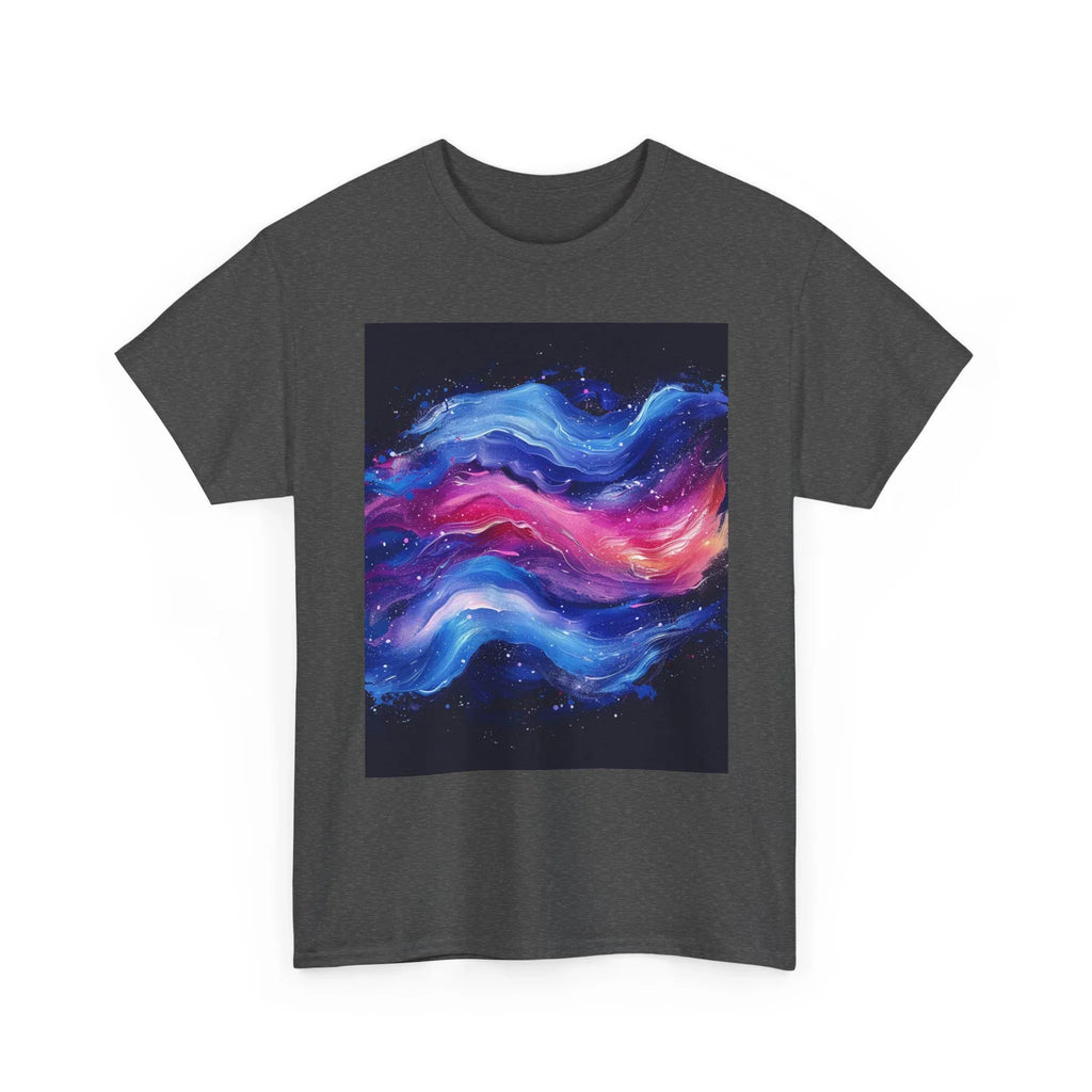Galaxy Wave Abstract Art T-Shirt | Cosmic Pink Blue Nebula - 250 USA Celebration