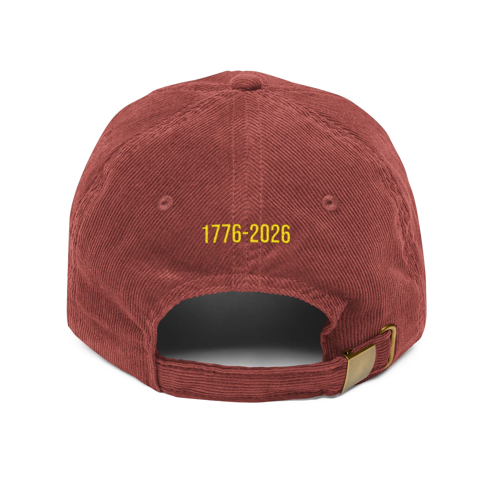 Corduroy Baseball Cap – Embroidered "FAFO" Front & 1776-2026 Back, Vintage Patriotic Dad Hat