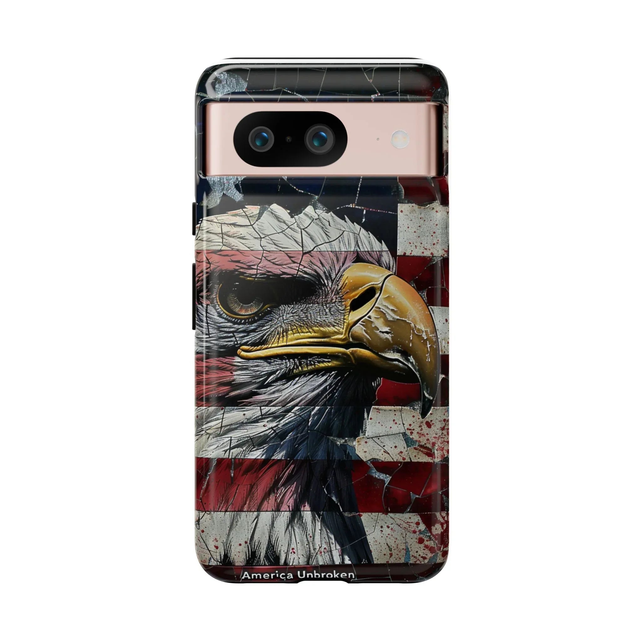 American Flag Bald Eagle phone case | Patriotic iPhone cover, cracked vintage flag design - 250 USA Celebration