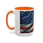 Patriotic American Flag Accent Coffee Mug (11/15oz)