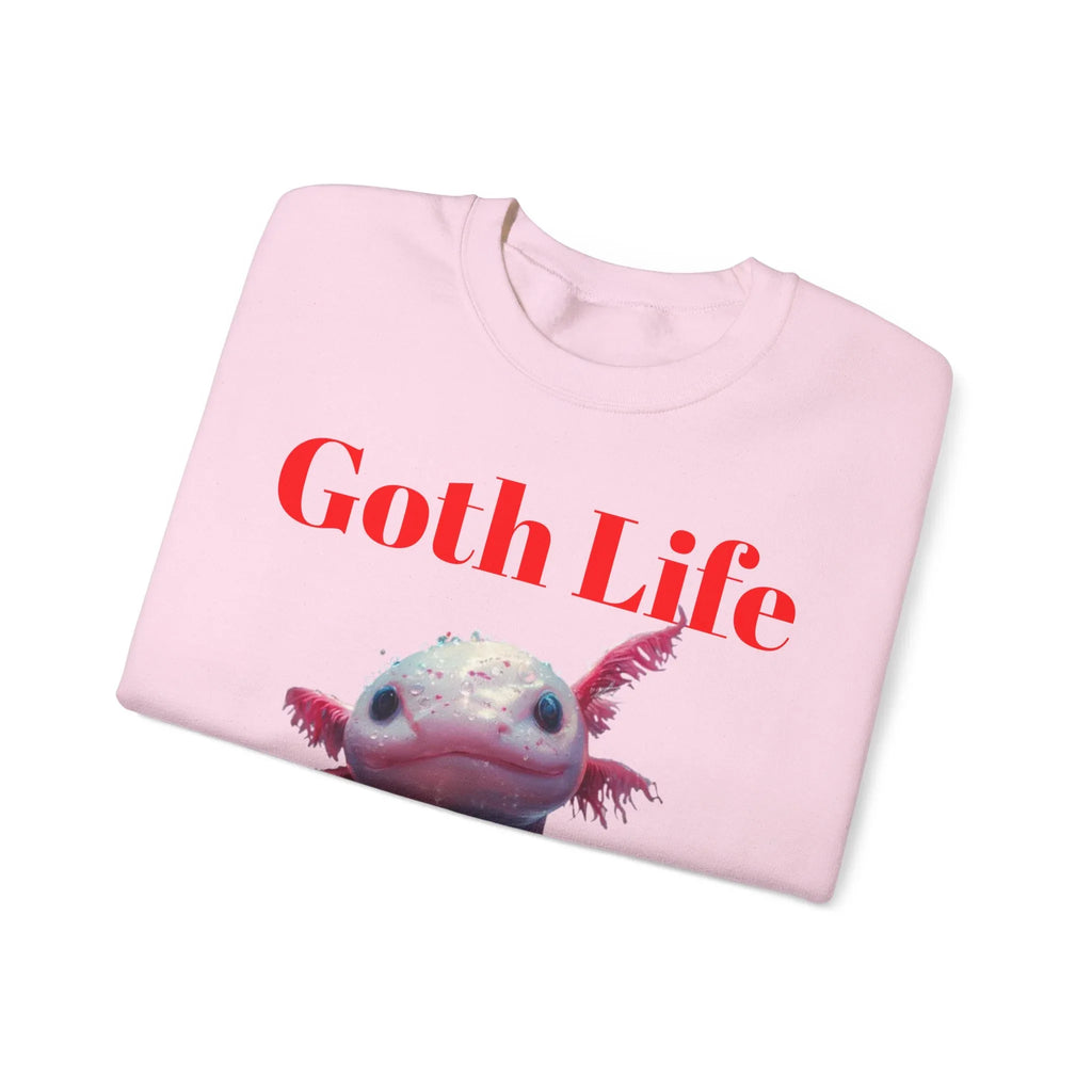 Goth Life Axolotl Sweatshirt | Cute Goth Axolotl Illustration - 250 USA Celebration