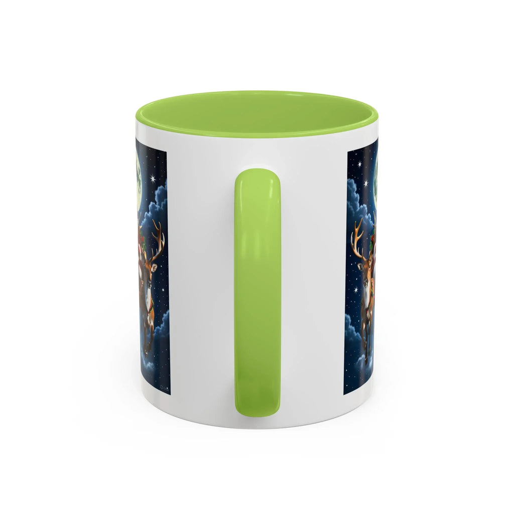 Santa Sleigh with Reindeer Coffee Mug | Christmas Moon Accent Mug - 250 USA Celebration