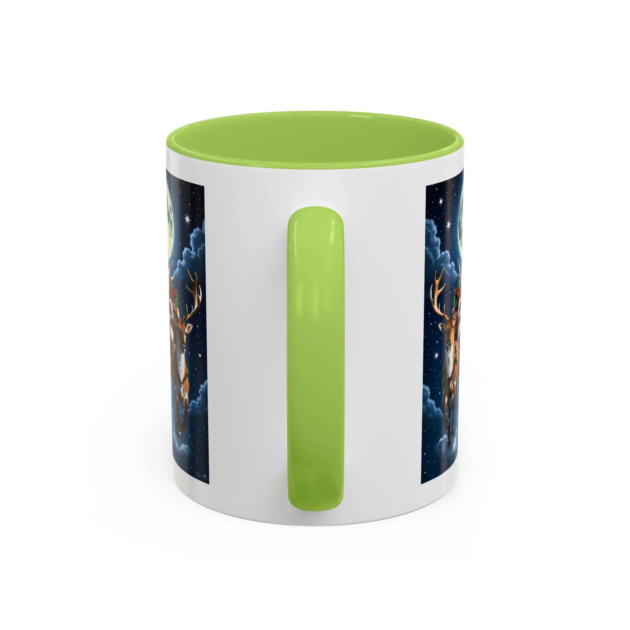 Santa Sleigh with Reindeer Coffee Mug | Christmas Moon Accent Mug - 250 USA Celebration