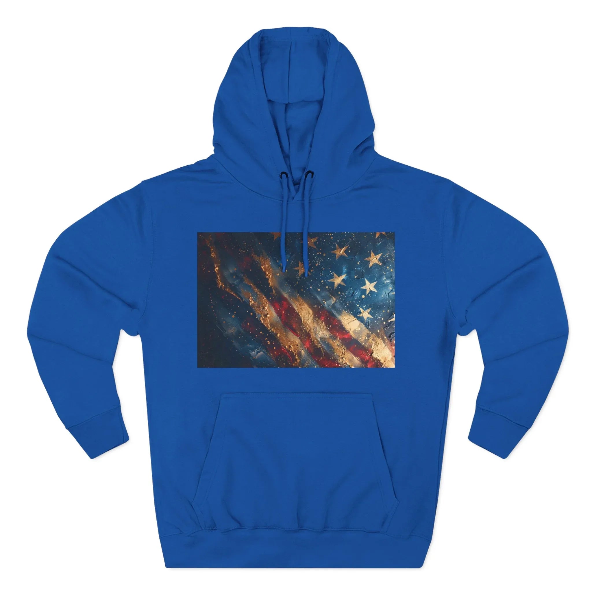 Distressed American Flag Hoodie | Vintage USA Stars Stripes Pullover - 250 USA Celebration