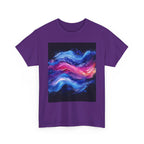 Galaxy Wave Abstract Art T-Shirt | Cosmic Pink Blue Nebula - 250 USA Celebration