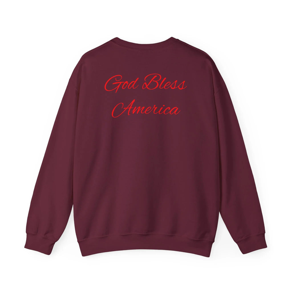 God Bless America Eagle Artwork crewneck sweatshirt | Patriotic eagle collage - 250 USA Celebration