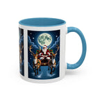 Santa Sleigh with Reindeer Coffee Mug | Christmas Moon Accent Mug - 250 USA Celebration