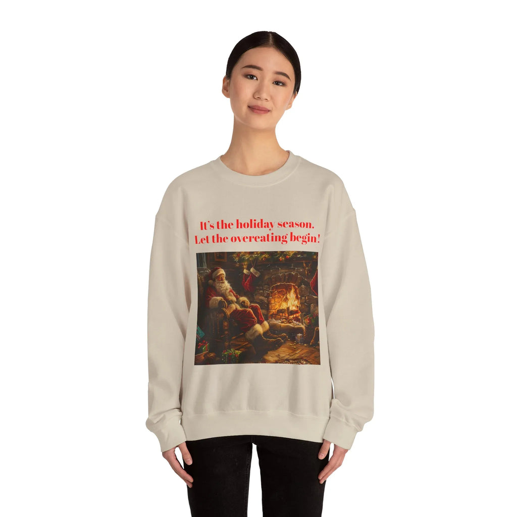 Christmas Santa Claus Crewneck Sweatshirt, Holiday Fireplace Design, Festive Xmas Sweatshirt, Colorful Winter Jumper, Unique Christmas Gift - 250 USA Celebration