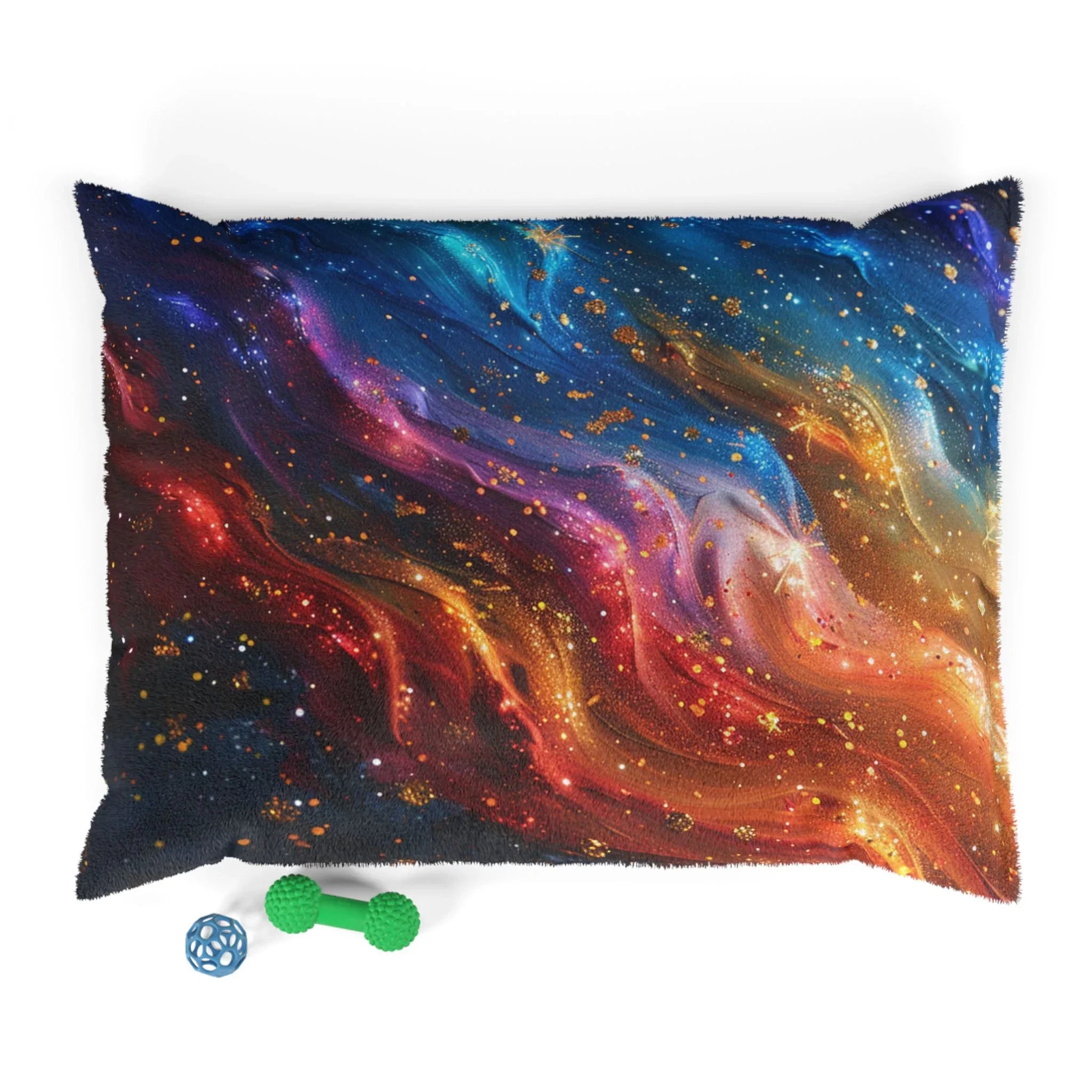 Galaxy Nebula Pet Bed | Colorful Space Swirl Dog Cat Cushion - 250 USA Celebration