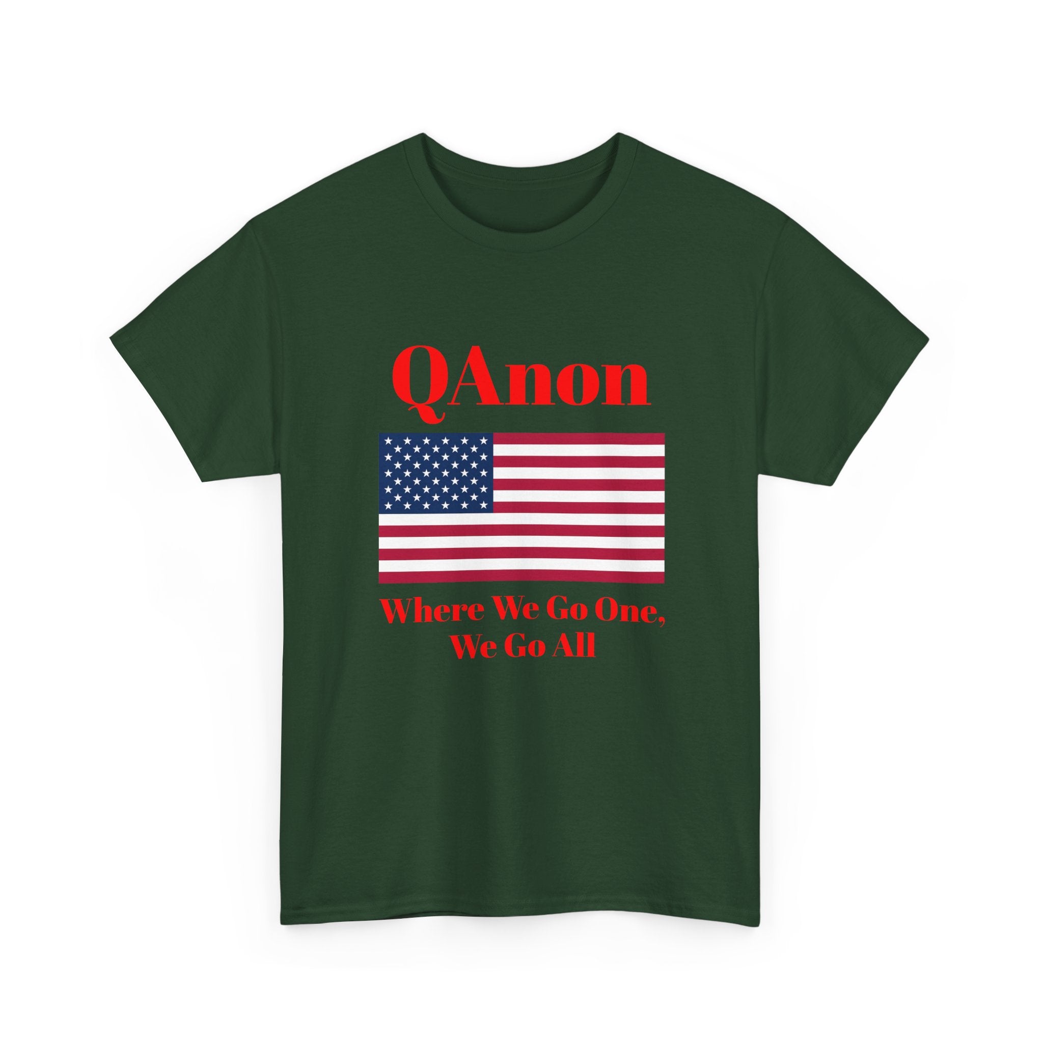 T‑Shirt — QAnon American Flag "Where We Go One, We Go All"