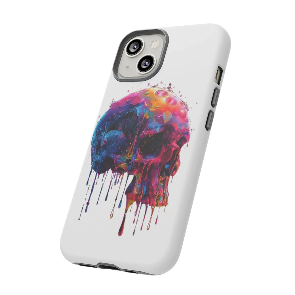 Colorful Drip Skull Phone Case | Hard Plastic Protective Case - 250 USA Celebration
