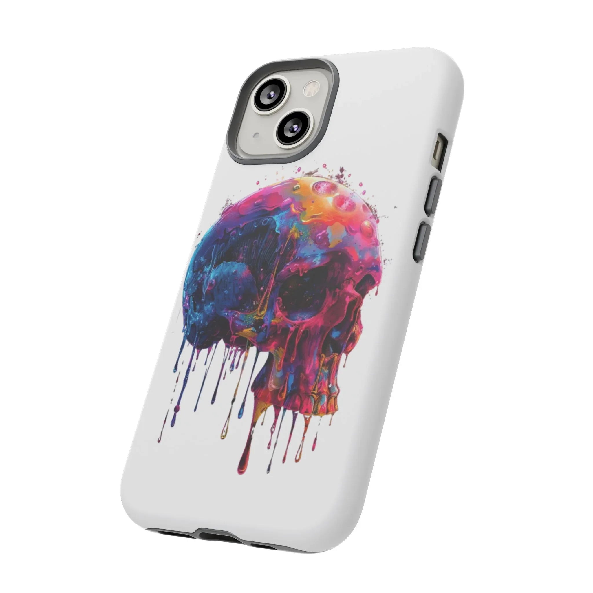 Colorful Drip Skull Phone Case | Hard Plastic Protective Case - 250 USA Celebration